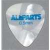 Guitar pick - white pearloid celluloid - thin - 0.050 inch thick