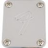 Neck plate - 4-hole with F logo  chrome  with screws - Genuine Fender
