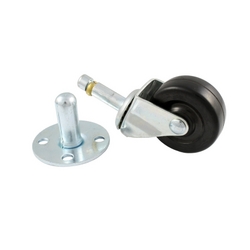 Heavy duty pop-in swivel casters with sockets - 2 inch (52mm) wheels - set of 4