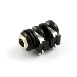Cliff jack  - 4-conductor shorting amp jack, with solder lugs, black plastic body