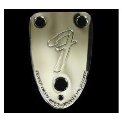 Neck plate - 3-bolt tilt for Bass - F logo - genuine Fender