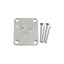Neck plate - Corona - Am Std guitar - w/tilt adj hole & screws - Genuine Fender