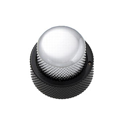 Concentric stacked knob set  chrome top - black bottom