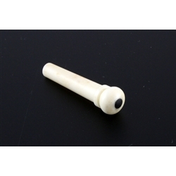 Bridge pin set - bone with ebony dots - slotted