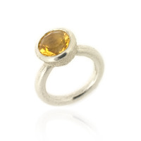 B-R04ct Acorn Cup Ring with Citrine