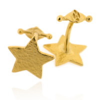 N-C09 Star - Cufflinks: Gold plated sterling silver