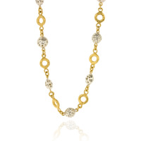 Necklace with 9 Small Charms & Hammered Rings
