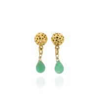 Small drops with green chalcedony briolettes, all GP