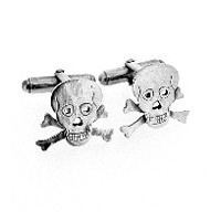 Skull & crossbones cufflinks in Sterling Silver