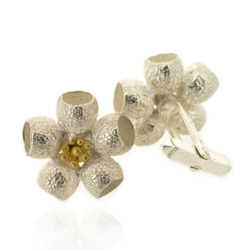 Botanica Eucalyptus Flower Cufflinks - Silver