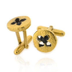 Eucalyptus Button Cufflinks - Gold Plated