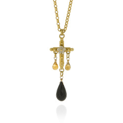 B-N41 Long Flower Cross Necklaces