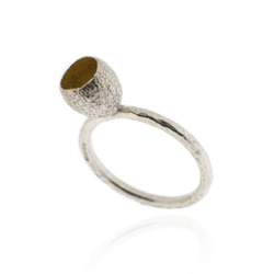 Eucalyptus Cup Ring, Silver