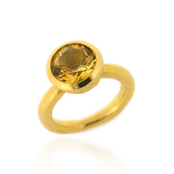 B-R04gp_ct Acorn Cup Ring, Citrine