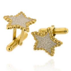 N-C11 Bobble Star - Cufflinks: sterling silver with gold plated bobble trim