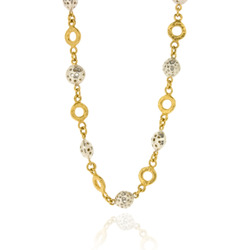 T-N22 Necklace with 9 Small Charms & Hammered Rings