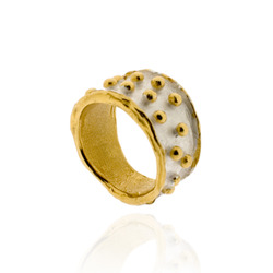 N-R05 Silver & Gold Plated Bobble Ring