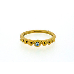 N-R02 Gold-Plated Mini Bobble Band with 2 mm diamond