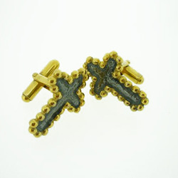 N-C03 Nina Cruz Cufflinks - Oxidised Silver