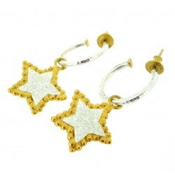 N-E30 Star silver earring hoops