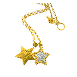 N-N09 Double Gold Star Pendant