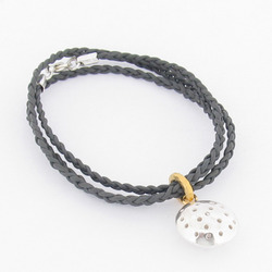 T-BL01 Silver Telegraf Braided Leather Bracelet
