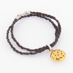 T-BL04 Gold-Plated Telegraf Braided Leather Bracelet