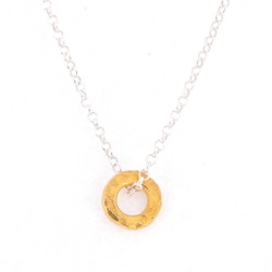 N-N21 Silver Hammered Circle Pendant