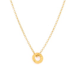 N-N24 Gold Hammered Circle Pendant