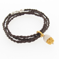 B-BL01 Silver Gumnut Leather Bracelet