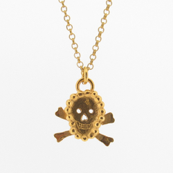 N-N32 Gold Plated Mini Skull Pendant