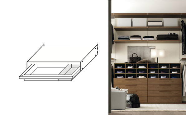 Pull-out tray with glove compartment