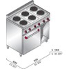 Bertos Electric Free Standing 6 Burner Range With 1/1 GN Oven