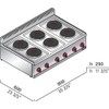 Bertos Electric Counter Top 6 Burner Hob