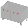 Bertos 900 Stainless Steel Stand With Doors 3 Closed Sides