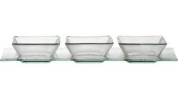 Ride Rectangular Tray For 3 Square Dip Dishes 4.5x12
