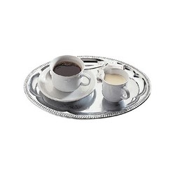 Chrome Plated Oval Coffee House Tray