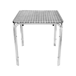 Bolero Stacking Square Table St/St With Curved Edge