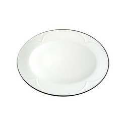 Steelite Bianco Noir Oval Plate