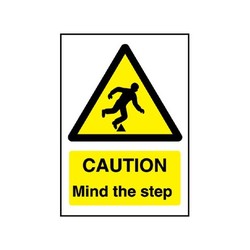 Caution Mind The Step Sign Self Adhesive