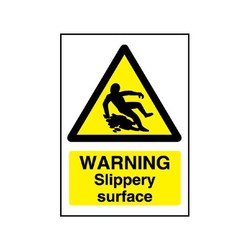 Warning Slippery Surface Sign