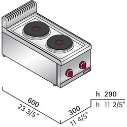 Bertos Electric Counter Top 2 Burner Hob