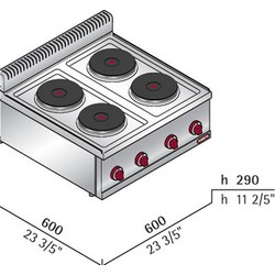 Bertos Electric Counter Top 4 Burner Hob