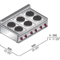 Bertos Electric Counter Top 6 Burner Hob