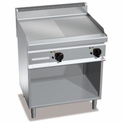 Bertos -2 El.Fry Top 1/2 Smooth 1/2 Grooved-Open Stan