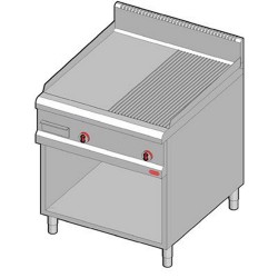 Bertos 2 El.Fry Top-1/2 Smooth 1/2 Grooved-Open Stan