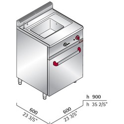 Bertos Gas Pasta Cooker Freestanding 30Ltr