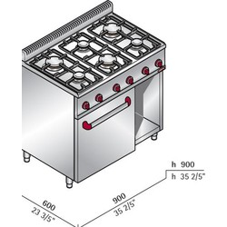 Bertos 6 Burner Duel Fuel Range With Convection Oven