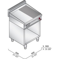 Bertos Freestanding Half Ribbed/Flat Gas Griddle 601