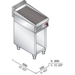 Bertos Free Standing Ribbed Gas Griddle